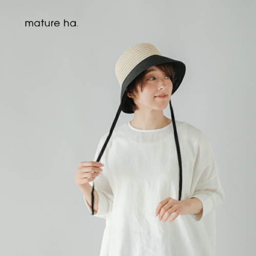 mature ha. マチュアーハ アバカ ラフィア ブレイド バケット ハット