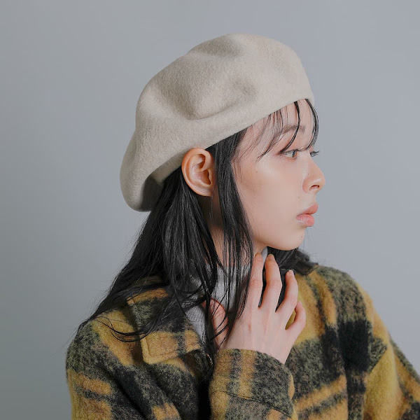 mature ha. トップギャザー ビッグ ウール ベレー