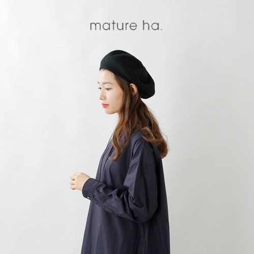 mature ha.(マチュアーハ)トップギャザービッグウールベレー“beret top 