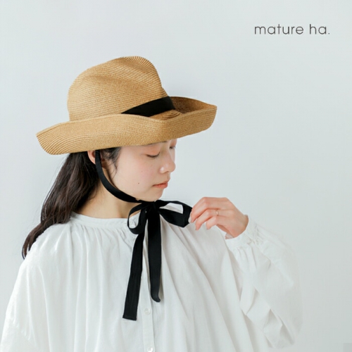 【お得再入荷】マチュアーハ　mature ha. ボックスドハット（11センチブリム） 帽子