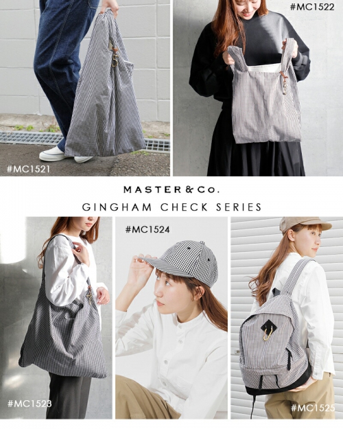 MASTER&Co. マスターアンドコー カラビナ付き コットン ギンガム