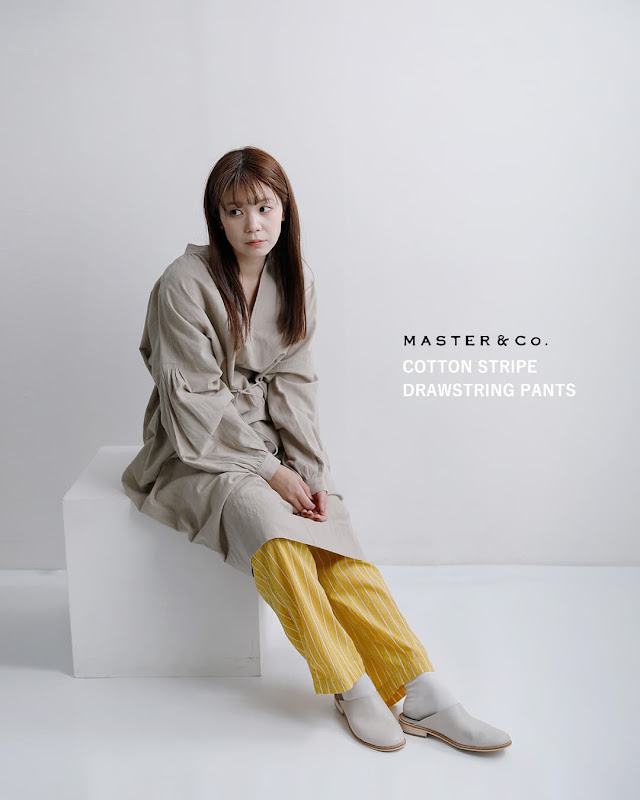 MASTER&Co. マスターアンドコー コットンストライプ ドローストリング