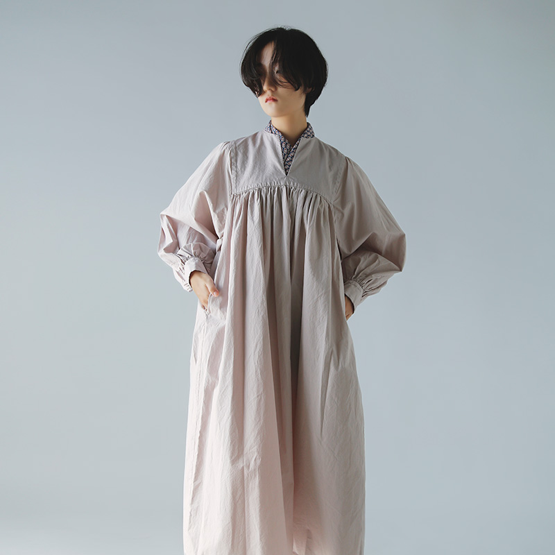 TOUJOURS トゥジュー ナチュラル ガーメントダイレーススモックシャツ