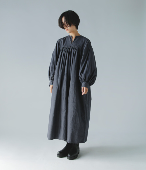 TOUJOURS トゥジュー ガーメントダイ オーガニック コットン ポプリン ドレス “Classic Smock Dress” mm41bd04  | iroma..aranciato