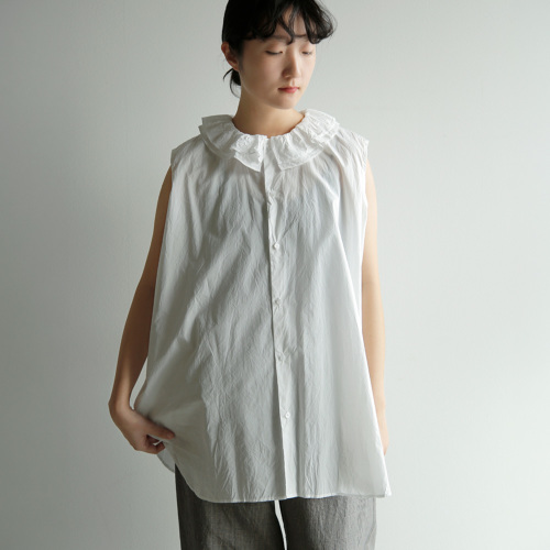 定価5.3万 今季 2025SS トゥジュー TOUJOURS Ruffle Shirt ラッフル シャツ 2/ホワイト フリルカラー ブラウス 長袖【2400014395495】 TOUJOURS Ruffle Shirt | PLEASE