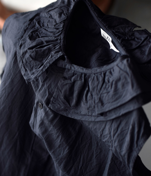 TOUJOURS トゥジュー ファイン コットン シルク ファイユ シャツ