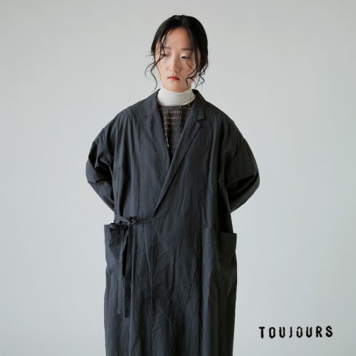 TOUJOURS トゥジュー シャドウ グレン プレイド コットン ガウン