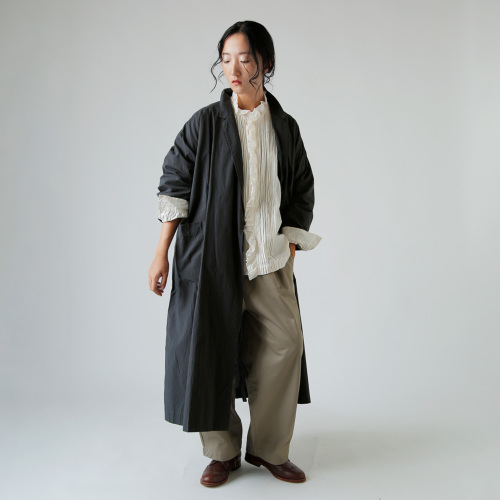 TOUJOURS トゥジュー シャドウ グレン プレイド コットン ガウン