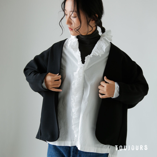 TOUJOURS トゥジュー シャドウ グレン プレイド コットン シャツ