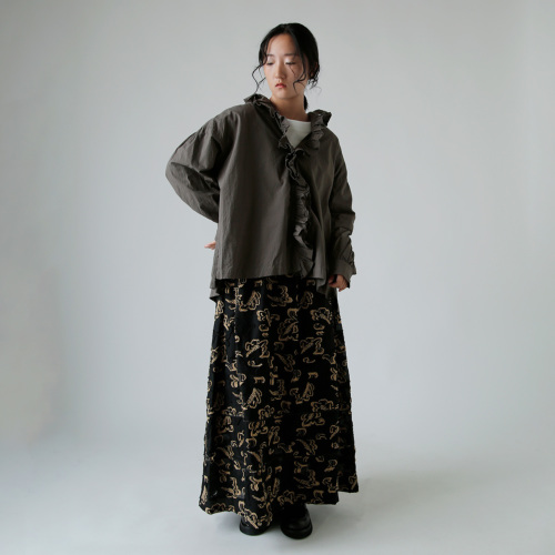 TOUJOURS トゥジュー シャドウ グレン プレイド コットン シャツ