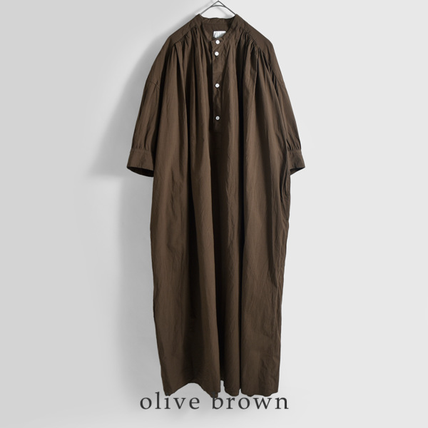 TOUJOURS トゥジュー ファインヤーンコットン シャツドレス “Half