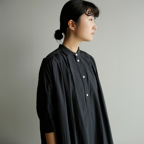 TOUJOURS トゥジュー ファインヤーンコットン シャツドレス “Half