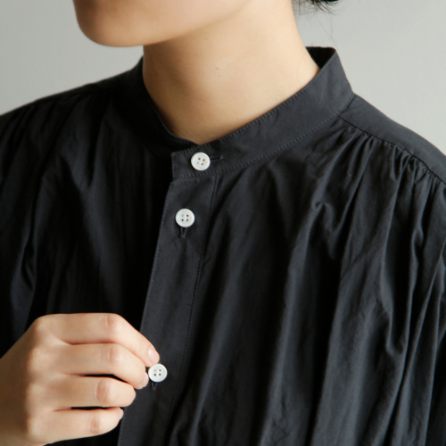 TOUJOURS トゥジュー ファインヤーンコットン シャツドレス “Half