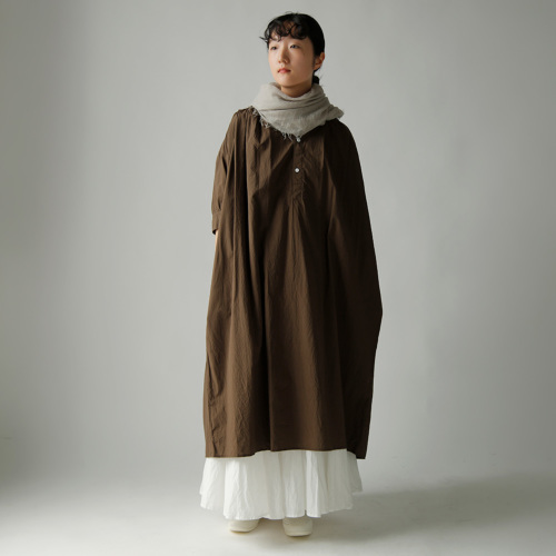 TOUJOURS トゥジュー ファインヤーンコットン シャツドレス “Half
