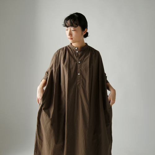 TOUJOURS トゥジュー ファインヤーンコットン シャツドレス “Half