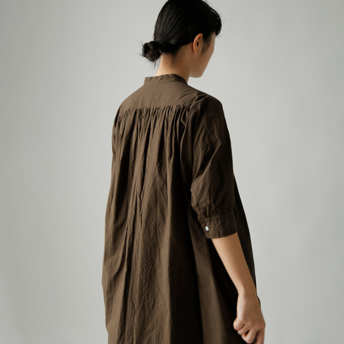TOUJOURS トゥジュー ファインヤーンコットン シャツドレス “Half