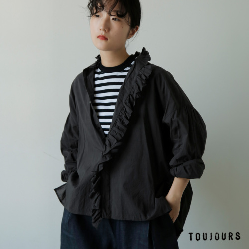 TOUJOURS トゥジュー スーパーファインカウントコットン シャツ “Band