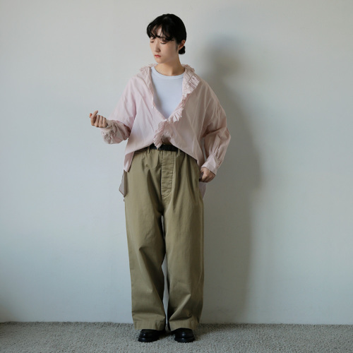 TOUJOURS トゥジュー スーパーファインカウントコットン シャツ “Band