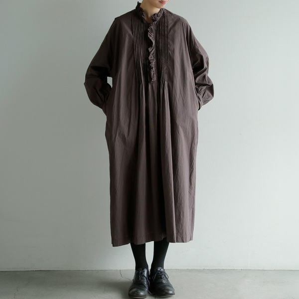 TOUJOURS ファインヤーンコットン フリルワンピース