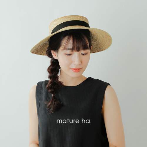 mature ha.(マチュアーハ)ガーデンリボンストローハット“5mm braid