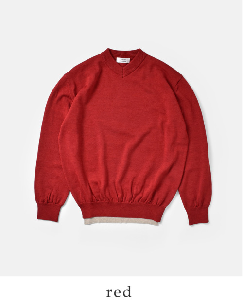 atelier naruse(アトリエナルセ)コットンウールVネックニット atelier naruse(アトリエナルセ)コットンウールVネックニット