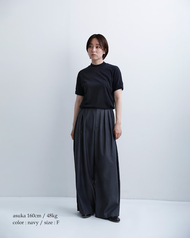 nooy ヌーイ 強撚ソフトコットン 天竺 ハイネック ショートスリーブ