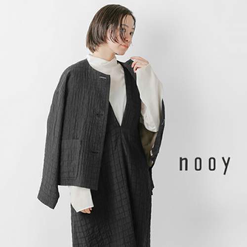 nooy ヌーイ ウール ブレンド キルティング風 ジャガード ブロック 