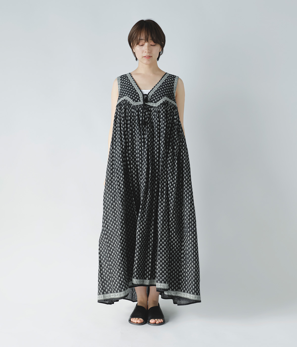 美品！45R ギマニット フラワープリント ボレロ インディゴ 3 ドルマン 美品！45R ギマニット フラワープリント ボレロ インディゴ 3