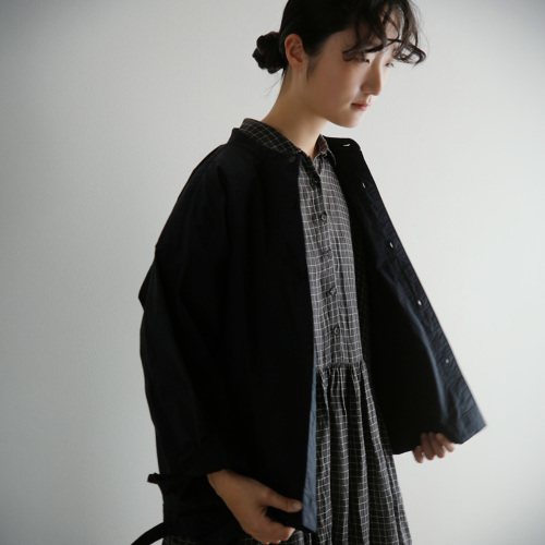maison de soil メゾン ド ソイル リネン チェック レギュラーカラー