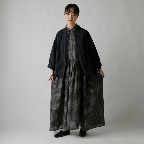 maison de soil メゾン ド ソイル リネン チェック レギュラーカラー