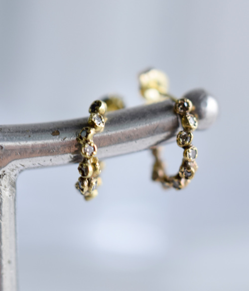noguchi ダイヤモンド ゴールド フープピアス noguchi BIJOUX(ノグチ)K18YGダイヤモンドピアス nn3046 | iroma