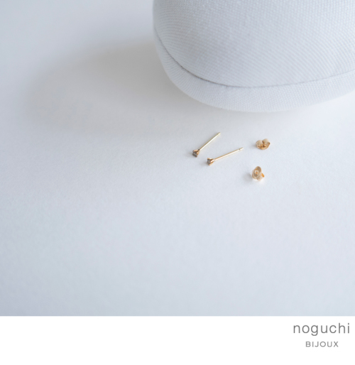 noguchiスタッドブラウンダイヤK14YG ピアス nn364 | iroma..aranciato