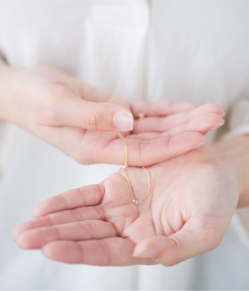 noguchi BIJOUX ノグチブラウンダイヤ3P K14YG ネックレス nn484