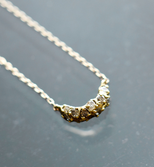 K14WG ネックレス1.64g noguchi BIJOUX(ノグチ)K14WGホワイトダイヤモンドネックレス