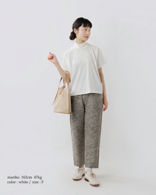 新品タグ 未着 nooy ヌーイ ロールカラーtee nooy ヌーイ スーピマコットン 天竺 ロールカラー Tシャツ nts24s04-mn