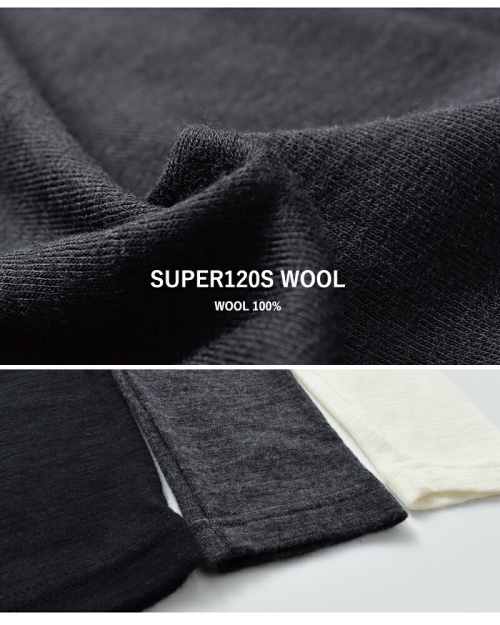 nooy ヌーイ SUPER120s ウール フライス ボトルネック Tシャツ