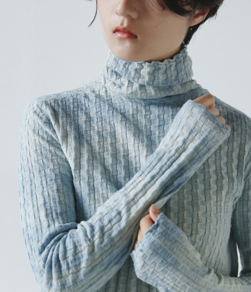 ONICA オニカ ウォッシャブル コットン リネン ミナモ タートルネック ニット プルオーバー “Cotton Linen Minamo Top”  oni039-same1 | iroma..aranciato