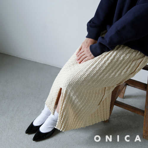 ONICA オニカ ウォッシャブル コットン リネン ミナモ スカート