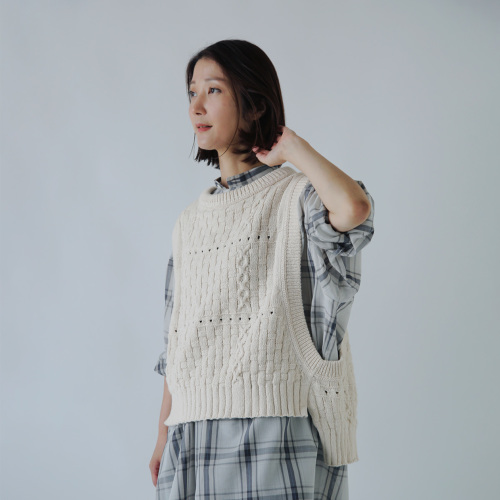 denier/ベスト/FREE/コットン/GRY/無地/1132021 Organic Cotton Wool 2WAYニットベスト(37793721-2024