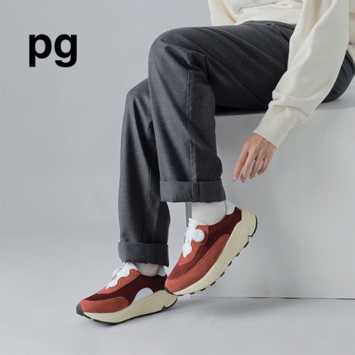 pg ピージー ナイロン メッシュ カウ スエード フリーロック