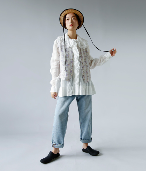 極美品✨フィータPaula コットンシルクリバーシブルベスト