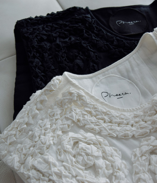 Pheeta フィータ ウール 2way つけ襟付き ノーカラー トップス