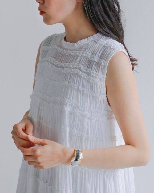Pheeta フィータ コットン ボイル ノースリーブ ロング ドレス