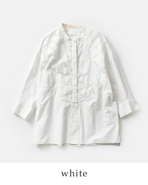 pheeta フィータ　オーガニックコットン　シャツ　ブラウス　ベージュ Pheeta フィータ オーガニック コットン 切り替え ブラウス “Frances