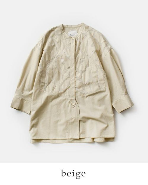 pheeta フィータ　オーガニックコットン　シャツ　ブラウス　ベージュ Pheeta フィータ オーガニックコットン シャツ “Phoebe” ph013c
