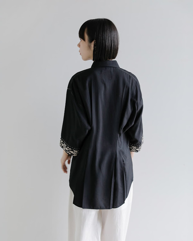 Pheeta フィータ 刺繍 5分袖シャツ Jain ph016c-28 | iroma..aranciato