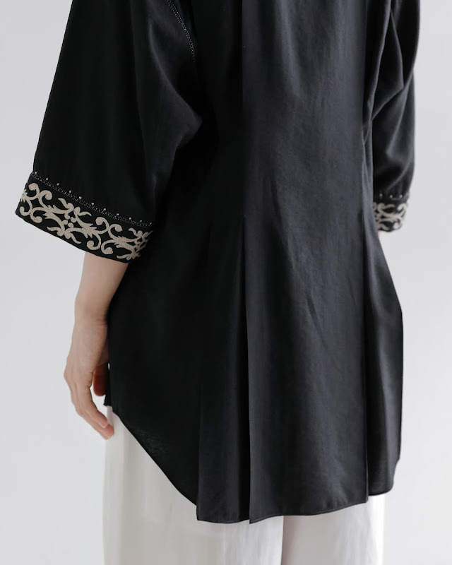 Pheeta フィータ 刺繍 5分袖シャツ Jain ph016c-28 | iroma..aranciato