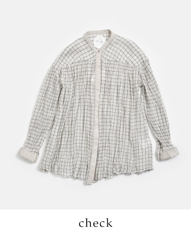 CHIEKO+ チェコプラス 新品タグ付 コットンシルク ドレスシャツ おまけ付 Pheeta フィータ コットンシルク チェックシャツ Mona ph016c-41c