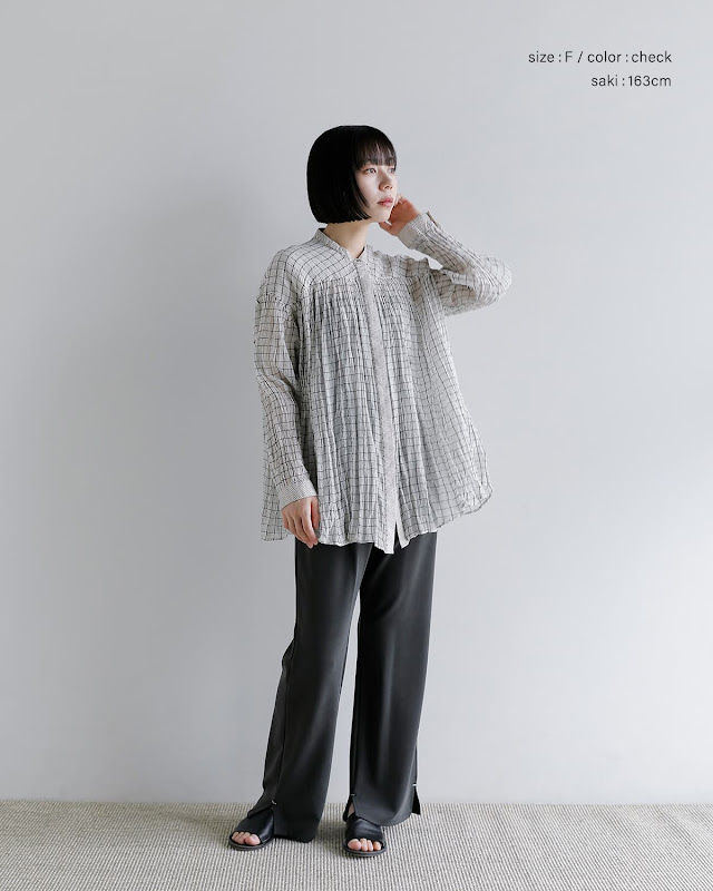Pheeta フィータ コットンシルク チェックシャツ Mona ph016c-41c