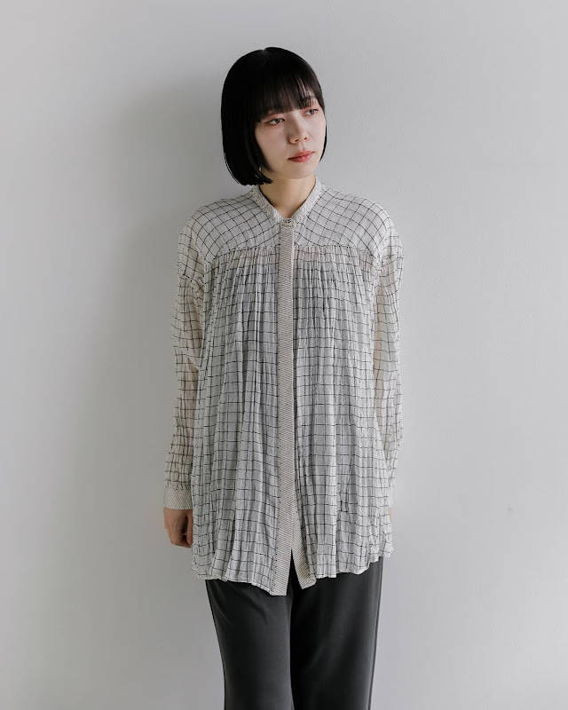 Pheeta フィータ コットンシルク チェックシャツ Mona ph016c-41c